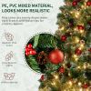 7.5ft Pre-Lit Artificial Flocked Christmas Tree with 450 LED Lights&1500 Branch Tips,Pine Cones& Berries