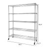 5-Tier NSF-Certified Steel Wire Shelving with Wheels