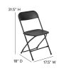Hercules™ Series Plastic Folding Chair - Black - 650LB Weight Capacity Comfortable Event Chair - Lightweight Folding Chair -