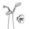 large amount of water Multi Function Dual Shower Head - Shower System with 4." Rain Showerhead, 6-Function Hand Shower, Chrome