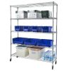 5-Tier NSF-Certified Steel Wire Shelving with Wheels