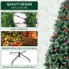7.5ft Pre-Lit Artificial Flocked Christmas Tree with 450 LED Lights&1500 Branch Tips,Pine Cones& Berries