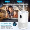MOOKA Air Purifiers for Home Large Room up to 860ft²; H13 True HEPA Air Filter Cleaner; Night Light(Available for California); B-D02L White