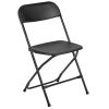Hercules™ Series Plastic Folding Chair - Black - 650LB Weight Capacity Comfortable Event Chair - Lightweight Folding Chair -