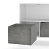 Kids bookcase with Collapsible Fabric Drawers, Children's Book Display, Toy Storage Cabinet Organizer, White/Gray