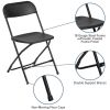 Hercules™ Series Plastic Folding Chair - Black - 650LB Weight Capacity Comfortable Event Chair - Lightweight Folding Chair -