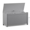 Kids Wooden Toy Box Storage with Safety Hinged Lid for Ages 3+ (Gray)