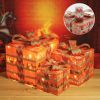 3pcs 60 Lights, Linen And Linen Bows, Us Standard Plugs, Garden Gift Box Decoration