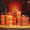 3pcs 60 Lights, Linen And Linen Bows, Us Standard Plugs, Garden Gift Box Decoration