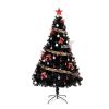 6ft 1600 Branches PVC Christmas Tree Black--Substitution code: 36564136
