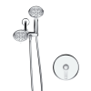 large amount of water Multi Function Dual Shower Head - Shower System with 4." Rain Showerhead, 6-Function Hand Shower, Chrome