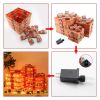 3pcs 60 Lights, Linen And Linen Bows, Us Standard Plugs, Garden Gift Box Decoration