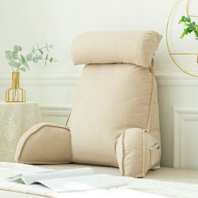 Ice Silk Latex Bedside Cushion Soft Case (Option: Beige-Bamboo Charcoal Package)