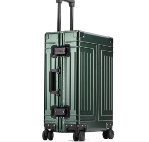 Aluminum Magnesium Alloy Trolley Case (Option: Dark Green-20 Inch)