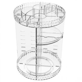 Rotating Cosmetics Storage Rack Table Red Skin Care Products Large Capacity (Option: Diamond Pattern-Transparent)