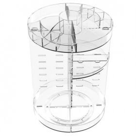 Rotating Cosmetics Storage Rack Table Red Skin Care Products Large Capacity (Option: Smooth surface-Transparent)