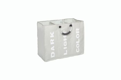 Three Compartments Large Capacity Clothing Bag (Color: light grey)