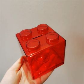 Household Fashion Sundries Building Blocks Can (Option: Red-9x9x8.8cm)