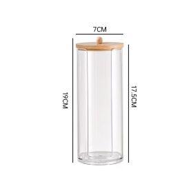 Cotton Swab Storage Box Acrylic Portable Round Container (Option: High Notch Ball Cover)