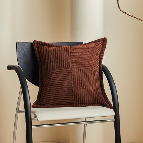 Solid Christmas Corduroy Corn Stripe Cushion Cover