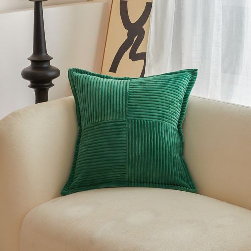 Solid Christmas Corduroy Corn Stripe Cushion Cover