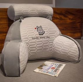 Summer Latex Ice Silk Cartoon Lumbar Pillow (Option: Gray Cat-65x43cm)