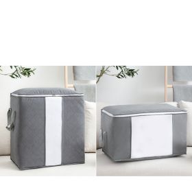 Non Woven Storage Clothes Quilt Organizing Bag (Option: Grey-Vertical 90L50x36x50CM)