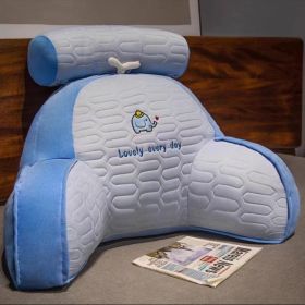 Summer Latex Ice Silk Cartoon Lumbar Pillow (Option: Blue Elephant-65x43cm)