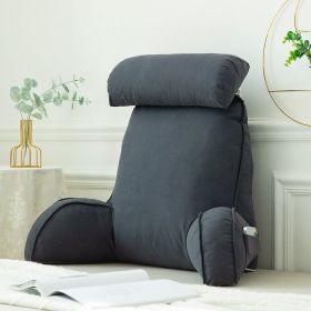 Ice Silk Latex Bedside Cushion Soft Case (Option: Blue And Gray-Bamboo Charcoal Package)