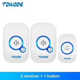 Home Wireless Doorbell 433Mhz Welcome Friend Smart Doorbell 150Meters Long Distance 32 Songs 4 Level Volumes Door Chimes (Color: White Color Kit 3)