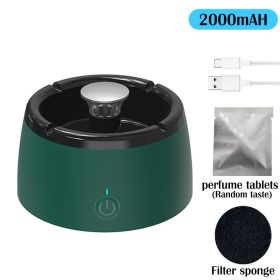 Anion Purification Practical Ash Ashtrays Air Purifier Ashtray for Filtering Second-Hand Smoke Remove Odor Smoking Home Office (Color: Ashtray-dark green)