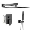 12 Inches Rain Mixer Shower Combo Set Rainfall Wall Mounted Dual Shower Head System