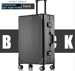 Aluminum Magnesium Alloy Trolley Case (Option: Retro Style Black-20 Inch)