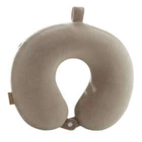 Memory Pillow U-shaped Pillow Core Travel Solid Color (Option: Brown-About 30x28cm)