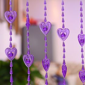 Household Plastic Crystal Acrylic Door Chain Decoration (Option: All Purple-80x90)