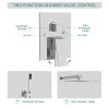 12 Inches Rain Mixer Shower Combo Set Rainfall Wall Mounted Dual Shower Head System