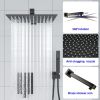 12-Inch 3-Spray Shower System With Square Wall Mounted Adjustable Shower Head And Handheld Shower With Hose
