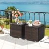 Removable Cushions Footstool Backyard Garden Patio Rattan Wicker Ottomans Seat