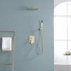 12 Inches Rain Mixer Shower Combo Set Rainfall Wall Mounted Dual Shower Head System