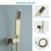 12 Inches Rain Mixer Shower Combo Set Rainfall Wall Mounted Dual Shower Head System