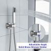 12-Inch 3-Spray Shower System With Square Wall Mounted Adjustable Shower Head And Handheld Shower With Hose