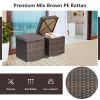 Removable Cushions Footstool Backyard Garden Patio Rattan Wicker Ottomans Seat