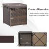 Removable Cushions Footstool Backyard Garden Patio Rattan Wicker Ottomans Seat