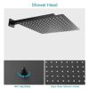 12-Inch 3-Spray Shower System With Square Wall Mounted Adjustable Shower Head And Handheld Shower With Hose