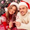 Christmas Candy Canes Acrylic Xmas Tree Pendants Xmas Party Crutch Hanging New Year Christmas Party Home Decoration Gifts