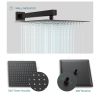 12 Inches Rain Mixer Shower Combo Set Rainfall Wall Mounted Dual Shower Head System