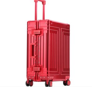 Aluminum Magnesium Alloy Trolley Case (Option: Red-20 Inch)
