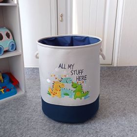 Cartoon Children's Cloth Toy Storage Basket Basket (Option: Dinosaur Round Barrel)