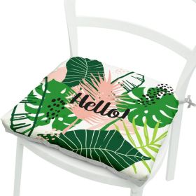 Green Leaves Geometric Polyester Chair Cushion Flowers And Plants (Option: Square 2 Leaves No 4-Velvet)
