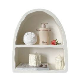 French Cream Style Closet Wall Shelf Storage Decoration (Option: White Arch Closet)